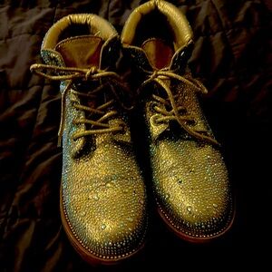 Bling Combat Boots. I wore them 4 times but I am downs